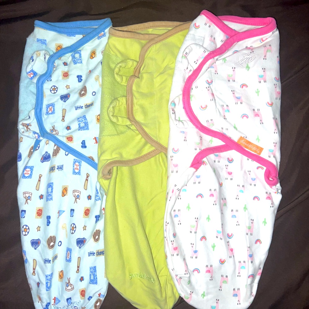 Cozy Sleep Sacks/swaddles for baby- Blue, Green, and White